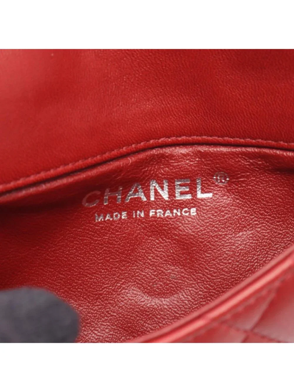 Chanel Shoulder Bag Quilted Small Chain Red Lambskin